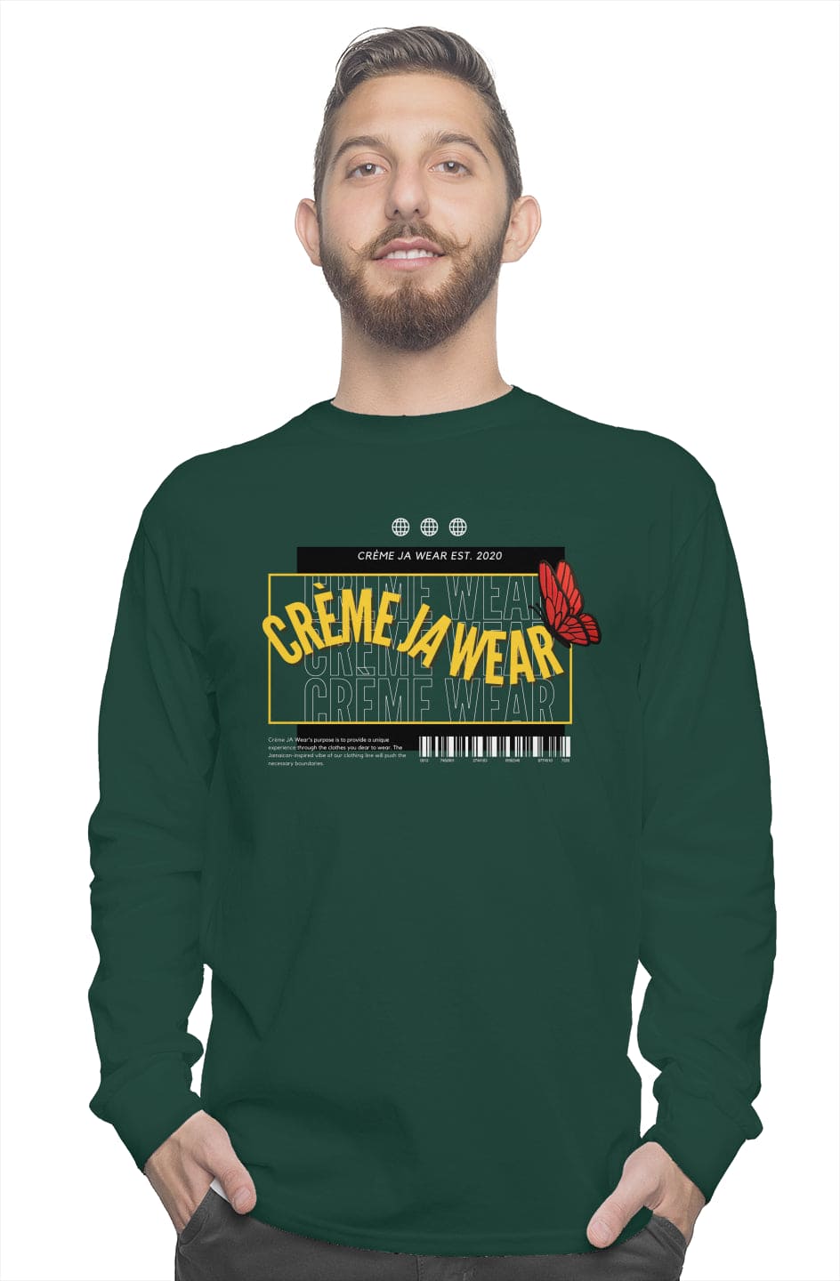 Long Sleeve Typography Crème Tee