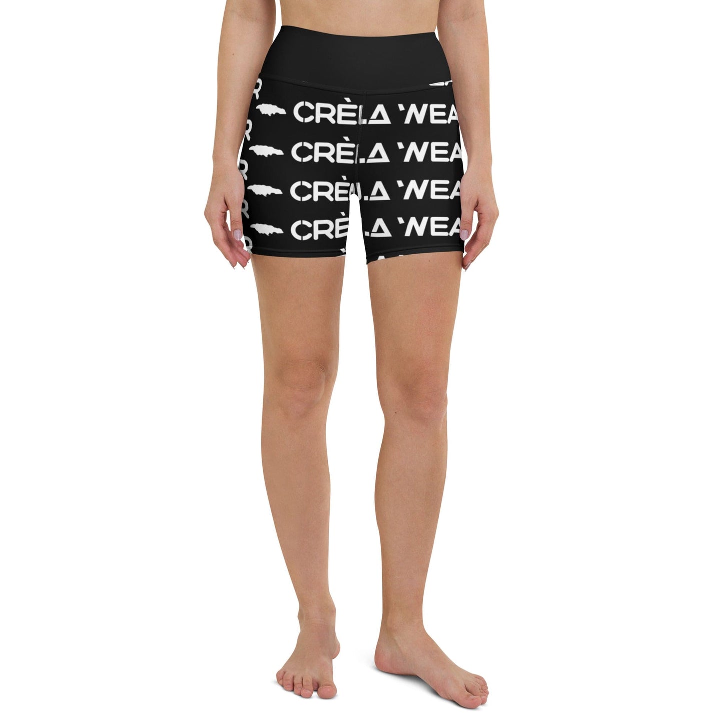 Crème Ja Print Yoga Shorts "Black"