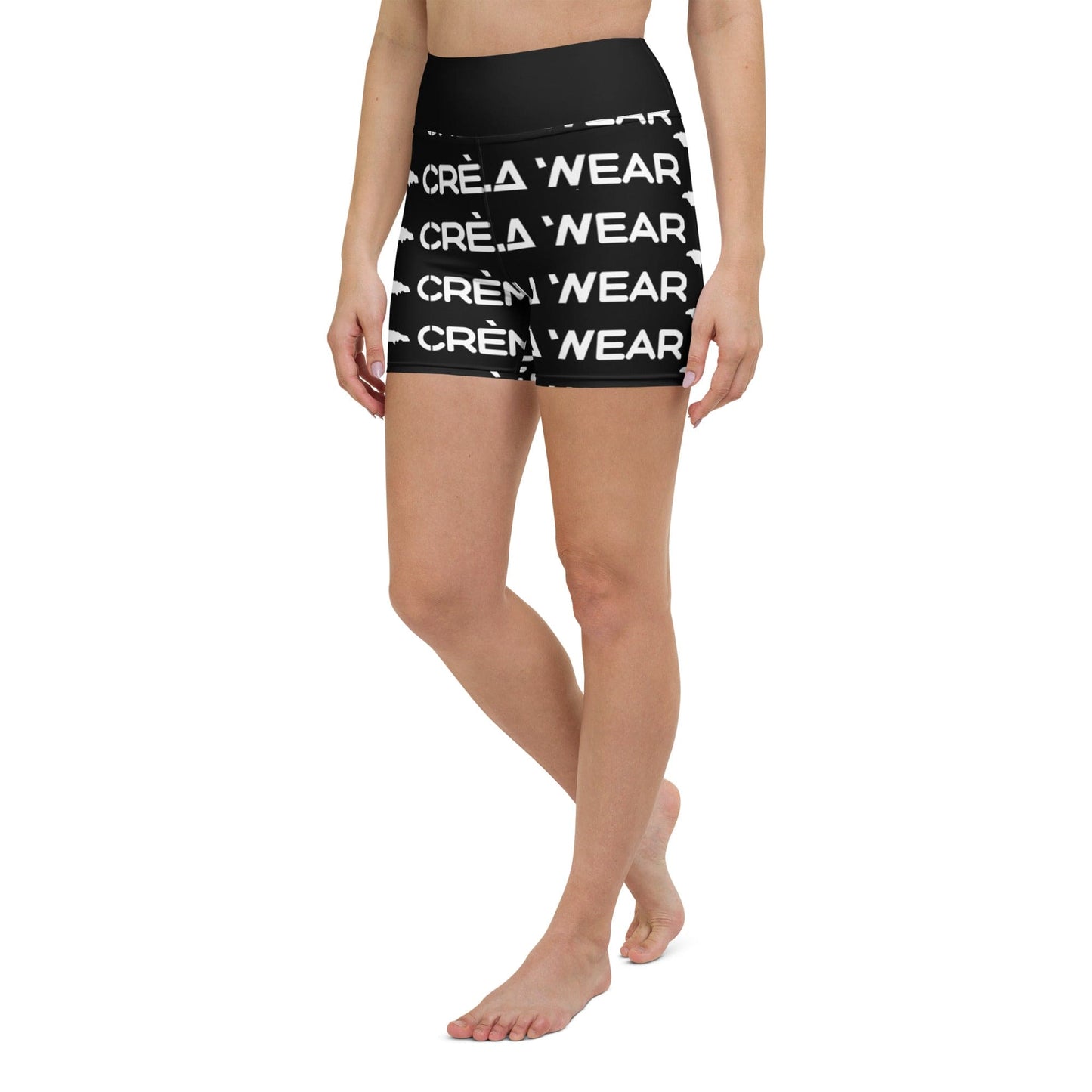 Crème Ja Print Yoga Shorts "Black"