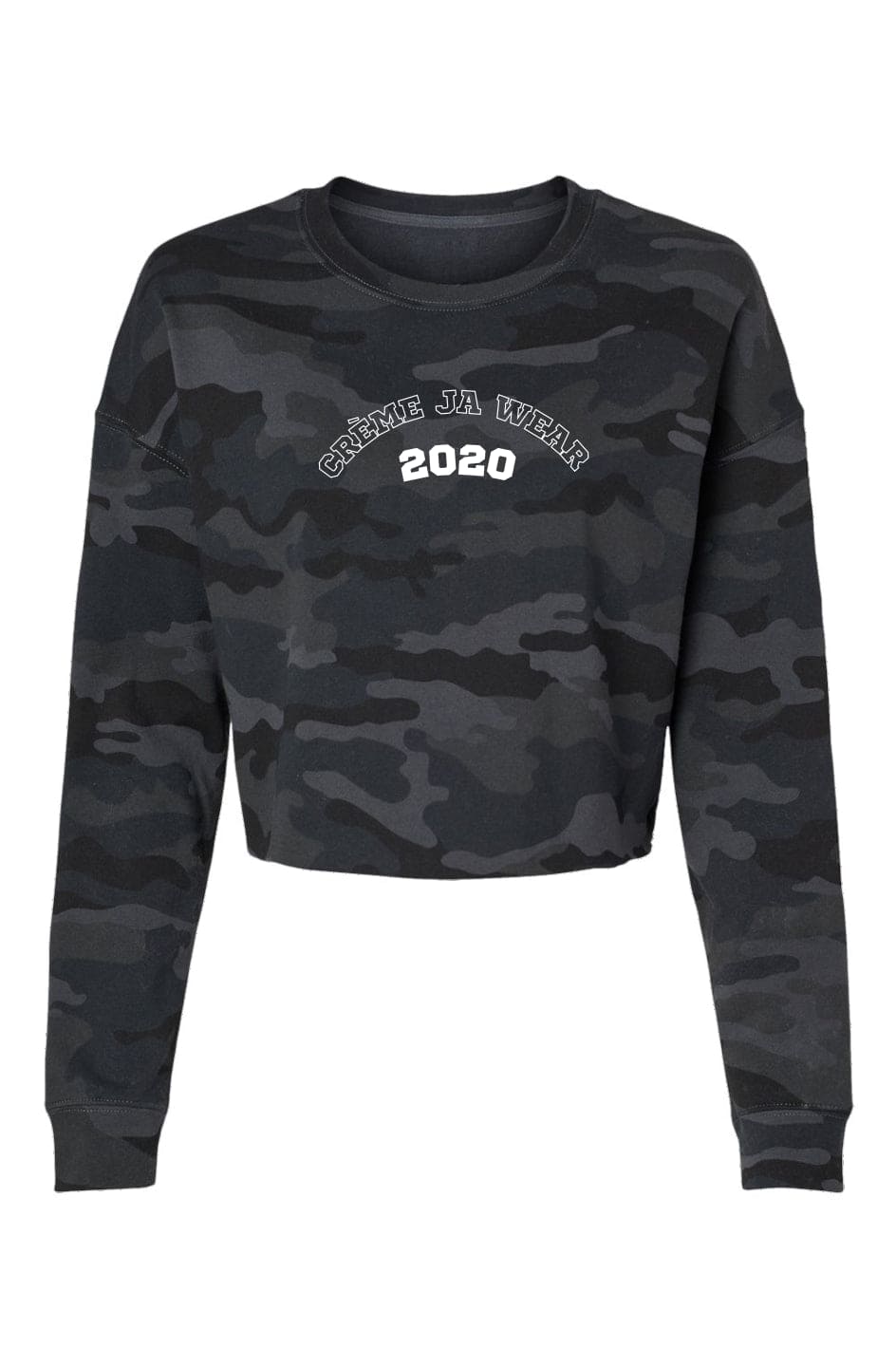 Lightweight Varsity Camo Cropped Crew