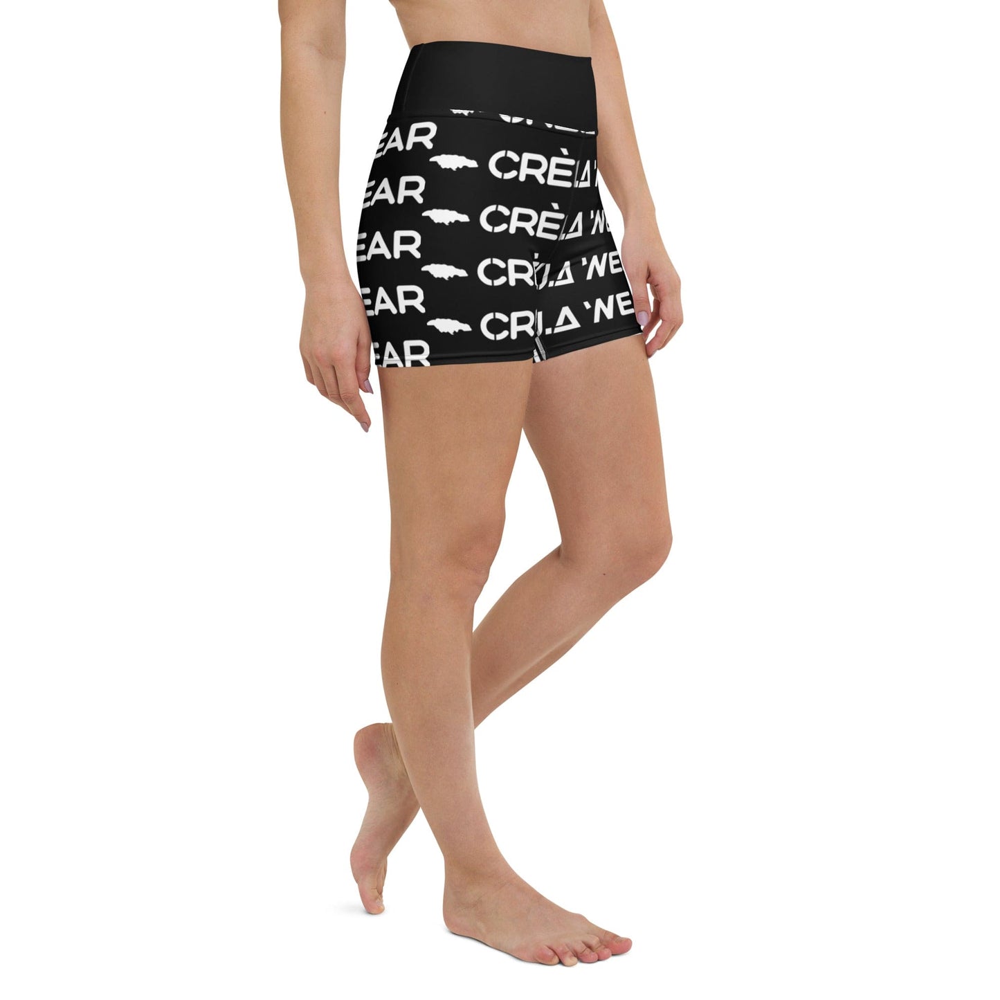 Crème Ja Print Yoga Shorts "Black"